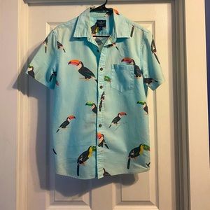 American Eagle Toucan Button Up Shirt Mens